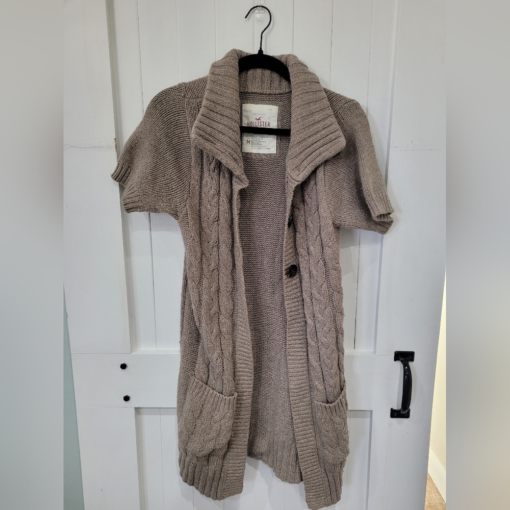 HOLLISTER Brown Long Open Sweater Cardigan Size Medium